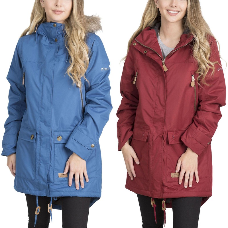 Trespass Womens Clea Waterproof Long Parka Jacket Coat