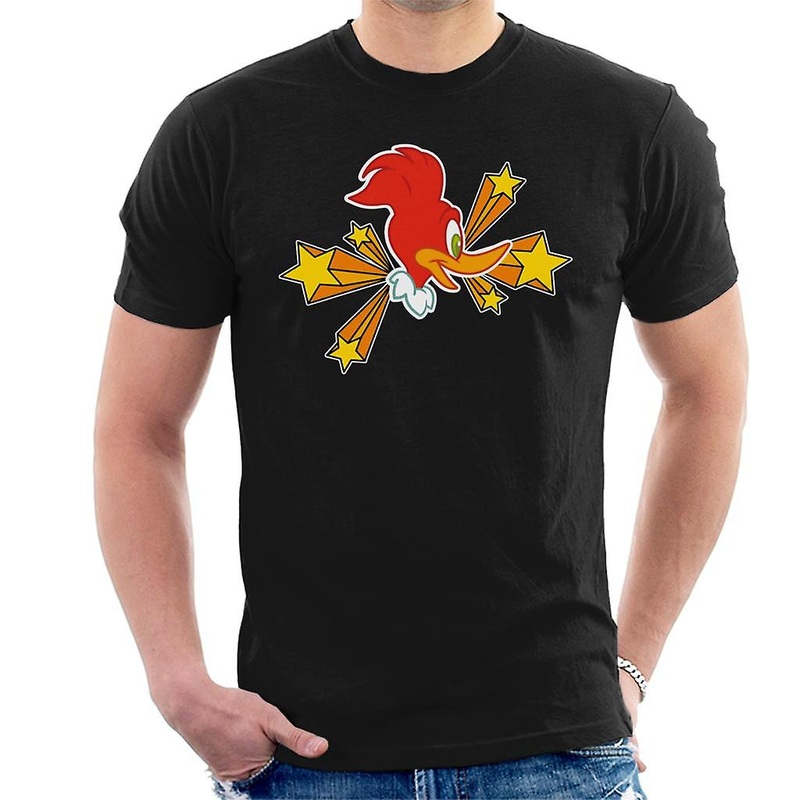 Woody Woodpecker Character Head With Stars Men's T-Shirt