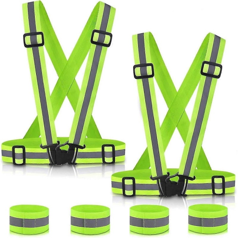 Safety Vests, Safety Vest Belt Reflective Vest Adjustable ycle Safety Vest With Reflective Cuffs For Men, Women (pa Of 2),4541