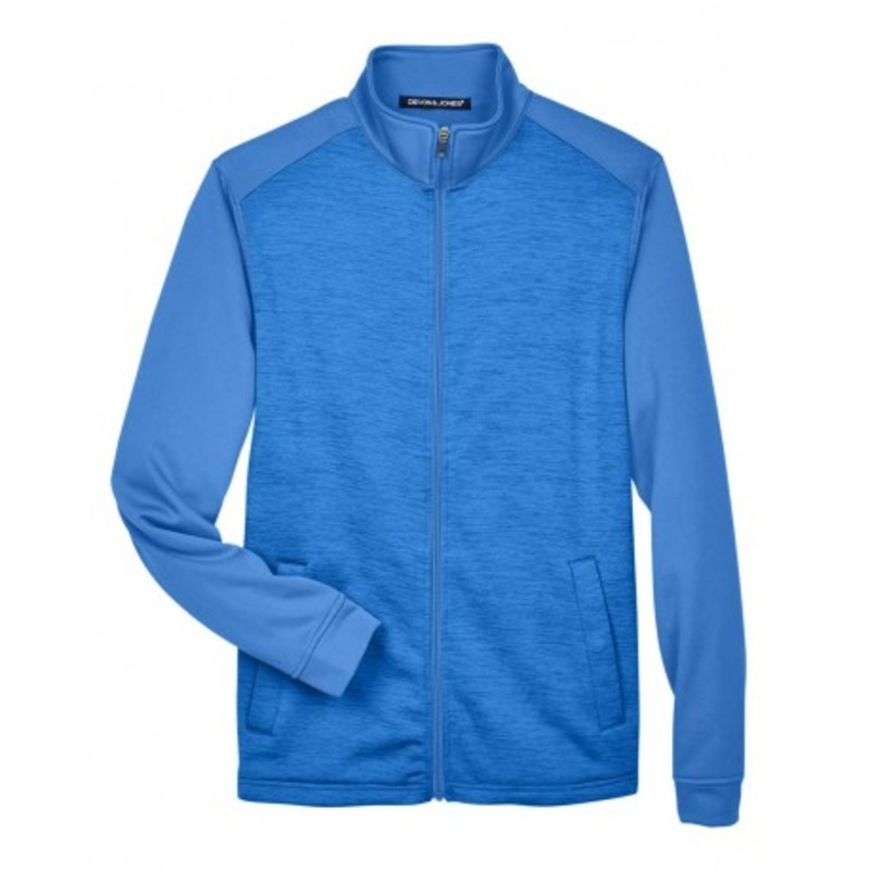 Devon & Jones DG796 Newbury Colorblock Melange Fleece Full-Zip jacket | Devon & Jones DG796