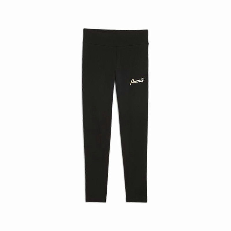 Sports Leggings for Children Puma Essentials+ Script Metallic Black