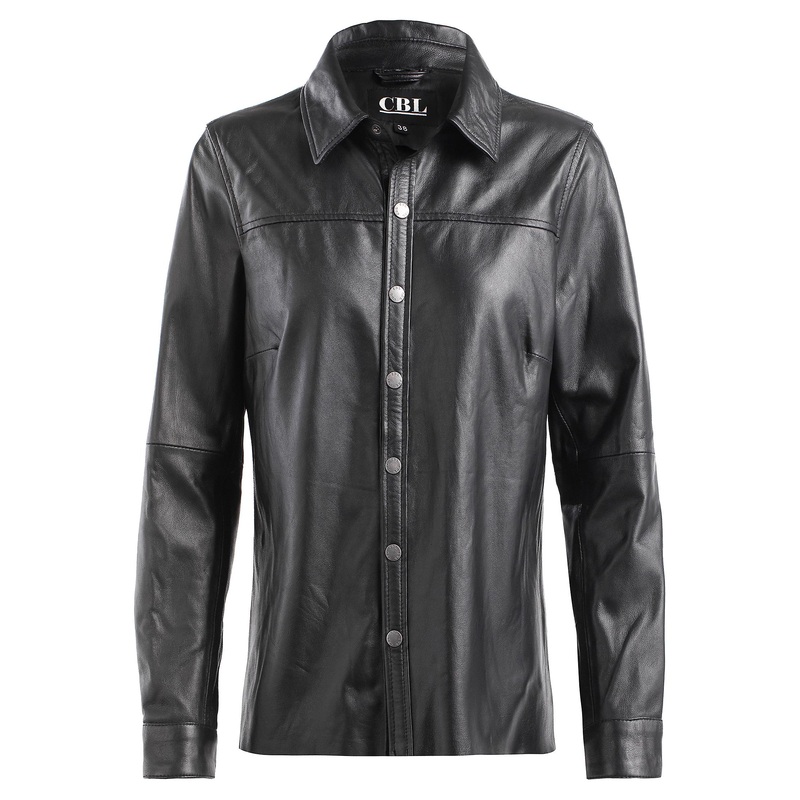 Women's leather jacket made of genuine leather in a classic design