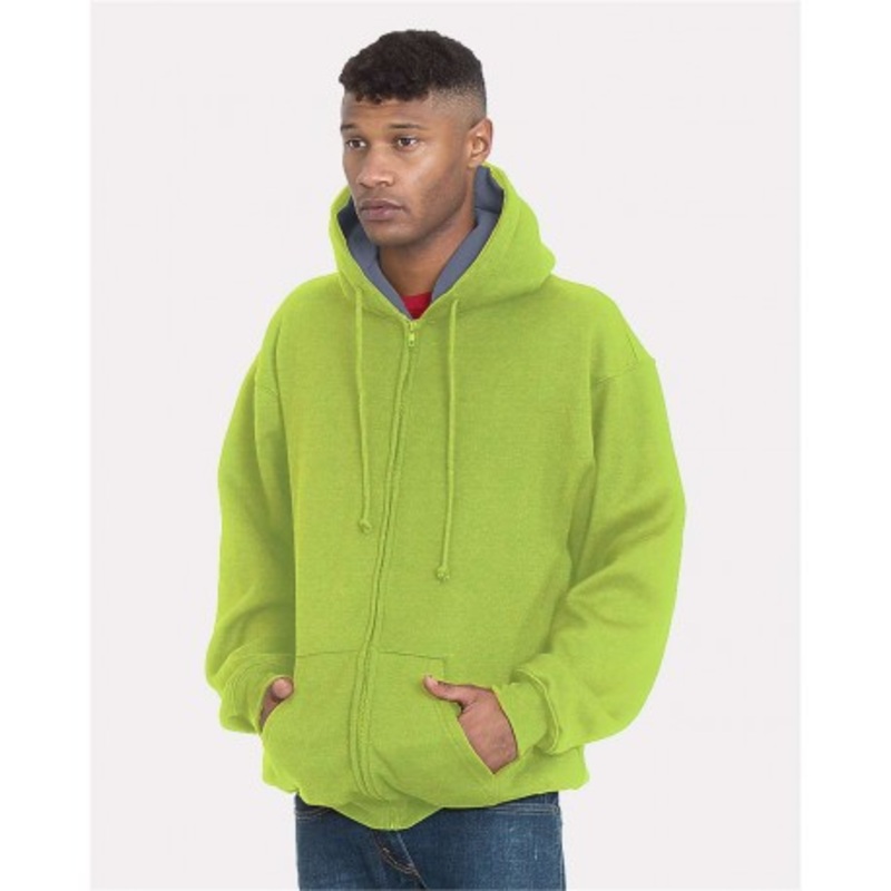 Bayside 940 USA-Made Super Heavy Thermal Lined Full-Zip Hooded Sweatshirt | Bayside 940