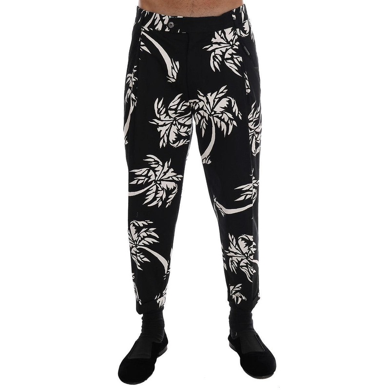 Black Tree Cotton Stretch Pants