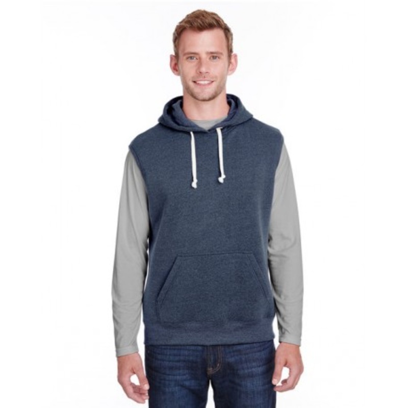 J America JA8877 Adult Triblend Fleece Sleeveless Hooded Sweatshirt | J. America JA8877