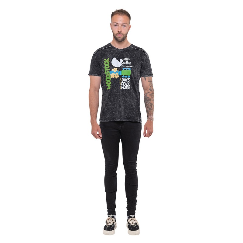 Woodstock Peace and Music Snow Wash T Shirt