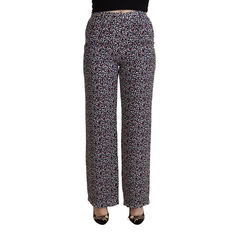 Black High Waist Printed Straight Pants