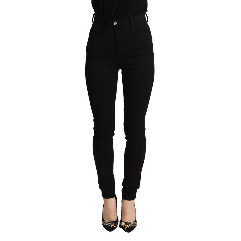 Dolce & Gabbana Black High Waist Skinny Slim Fit Pants