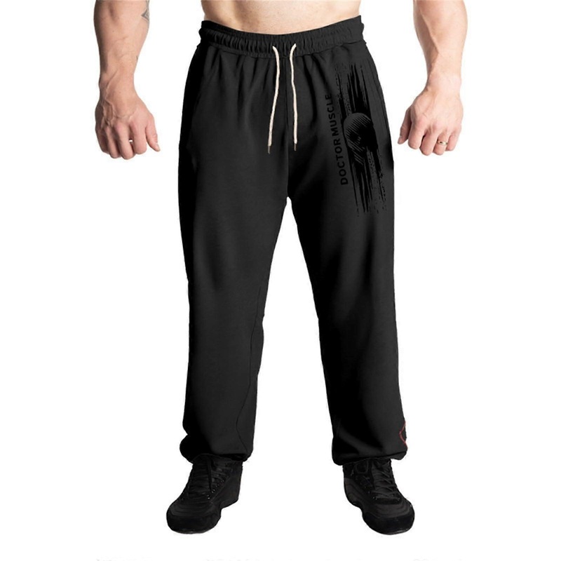 Jogging Bottoms for Men XL Regular Fit Lightweight Breathable Sports Trousers with Drawstring Pockets Black Winter Wear