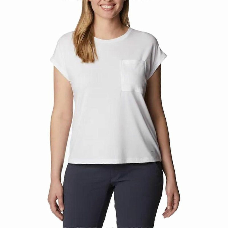 Womens Short Sleeve T-Shirt Columbia Trek  White