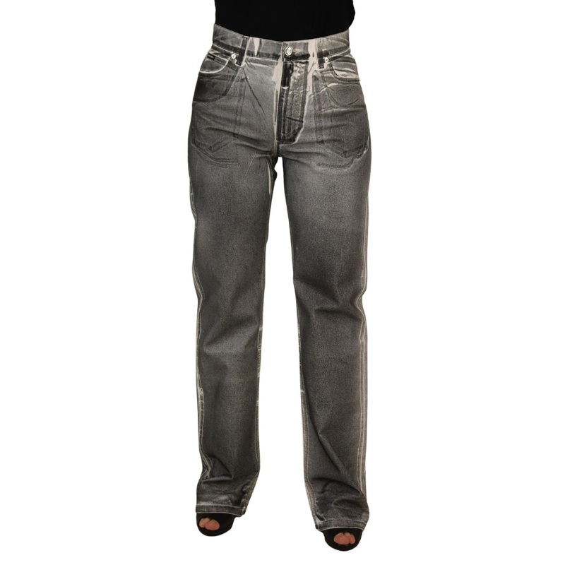 Dolce & Gabbana Grey Washed High Waist Denim Pants Cotton Jeans