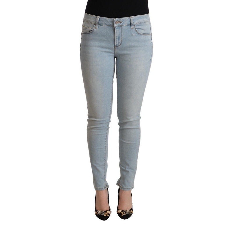 Liu Jo Ladies' Light Blue Cotton Mid Waist Slim Fit Denim Jeans