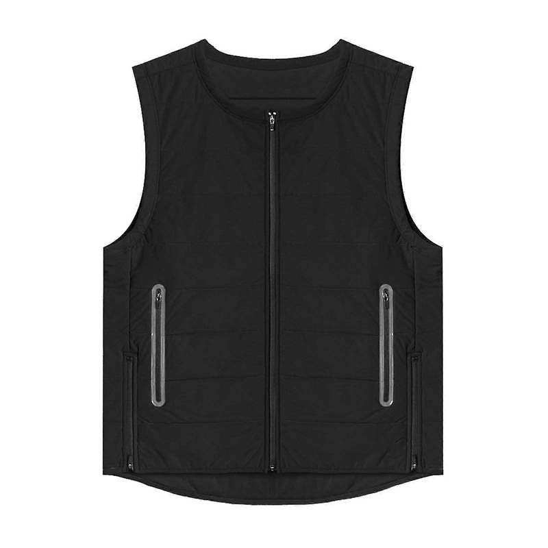 Men's Quilted Vest Lightweight Sleeveless Down Jacket Black XL High Collar Warm Transition Winter Vest Without Hood