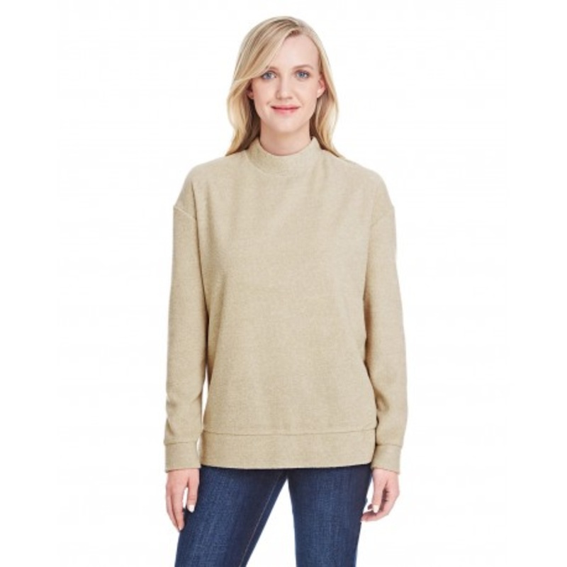 J America JA8428 Ladies' Weekend French Terry Mock Neck Crew | J. America JA8428