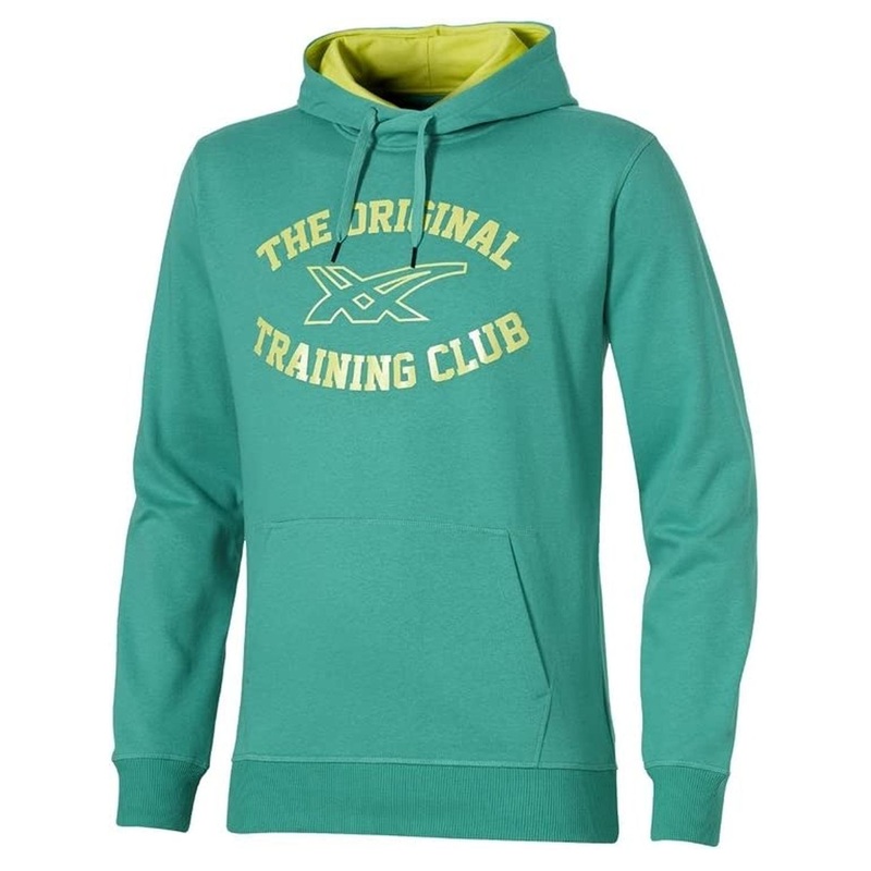 Asics Graphic Logo Long Sleeve Green/Yellow Pullover Mens Hoodie 131532 4005