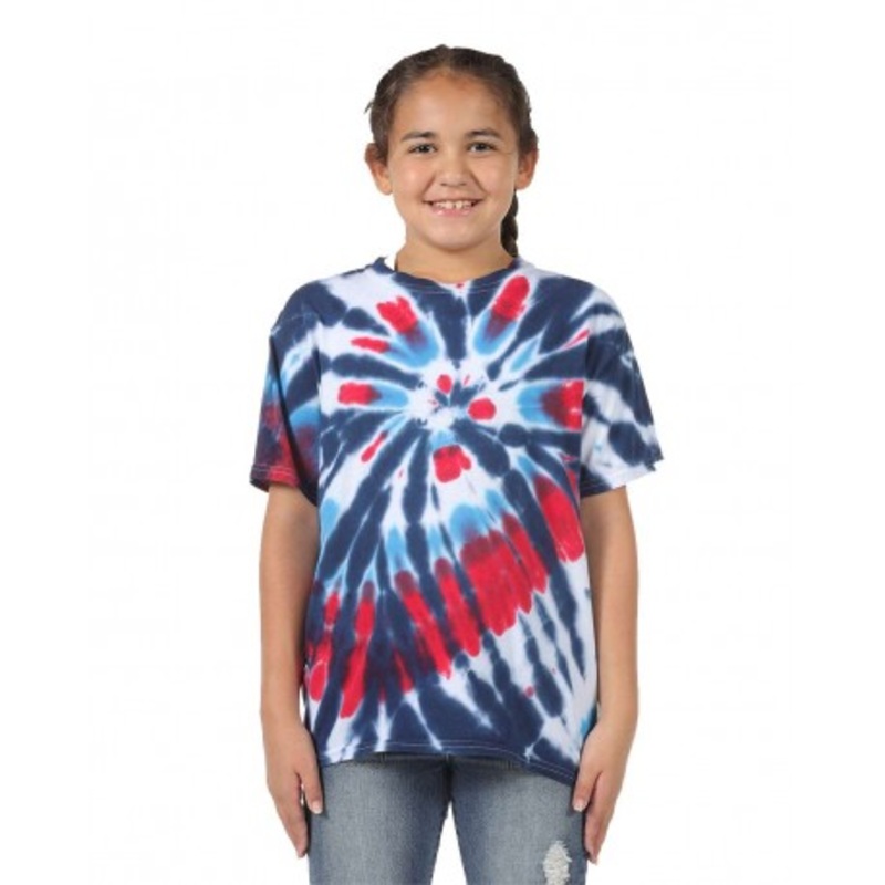 Dyenomite 20BTD Youth Rainbow Cut-Spiral Tie-Dyed T-Shirt | Dyenomite 20BTD
