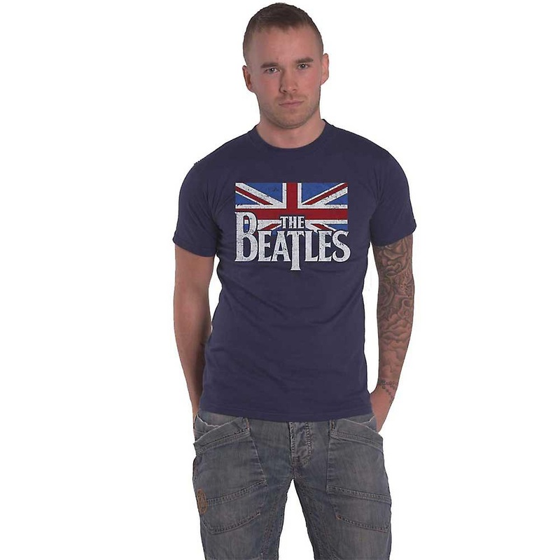 The Beatles Drop T Logo & Vintage Flag T Shirt
