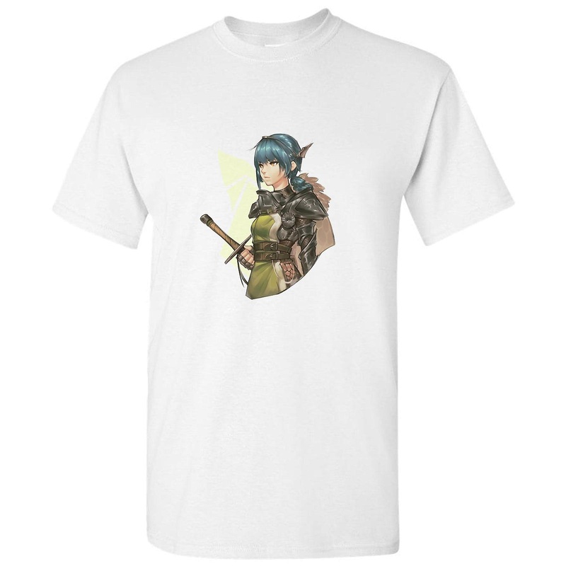 Warrior Girl Print Animation Comic Manga Art White Men T Shirt Tee Top
