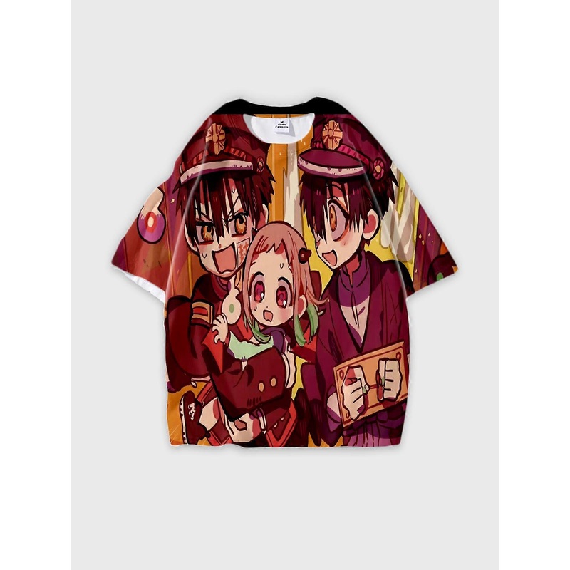 T-Shirt Round Neck, Loose Short Sleeve Toilet-bound Hanako-kun Graphic Tee, Unisex Summer Casual Top W1437