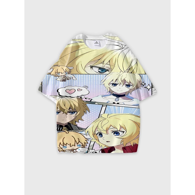 T-Shirt Short Sleeve Round Neck, Summer Casual Loose Graphic Tee, Unisex Seraph of the end Mikaela Hyakuya U810