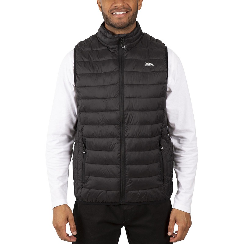Trespass Mens Gallenton Padded Packaway Warm Winter Bodywarmer Gilet - Black