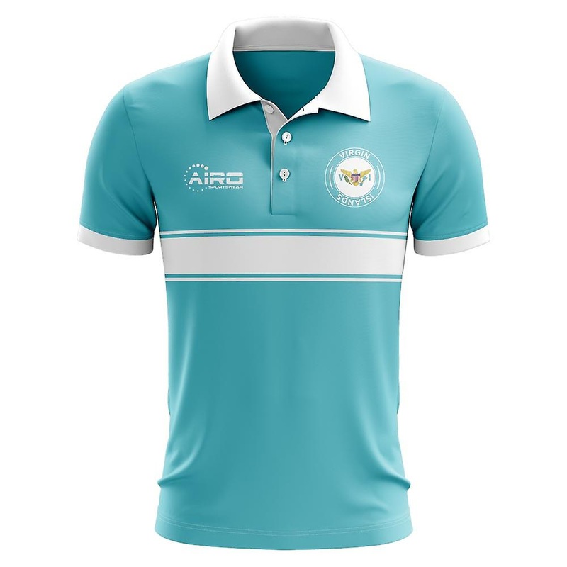 Virgin Islands US Concept Stripe Polo Shirt (Sky) - Kids