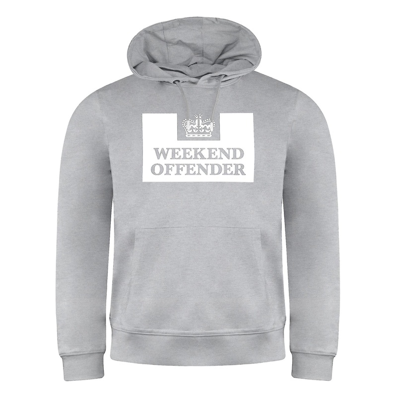 Weekend Offender Long Sleeve Pullover Grey Mens HM Service Classics Hoodie WOHD100 GREY MARL