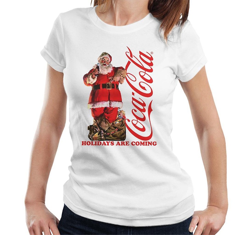 Coca Cola Holidays Are Coming Santa Lean Women's T-Shirt