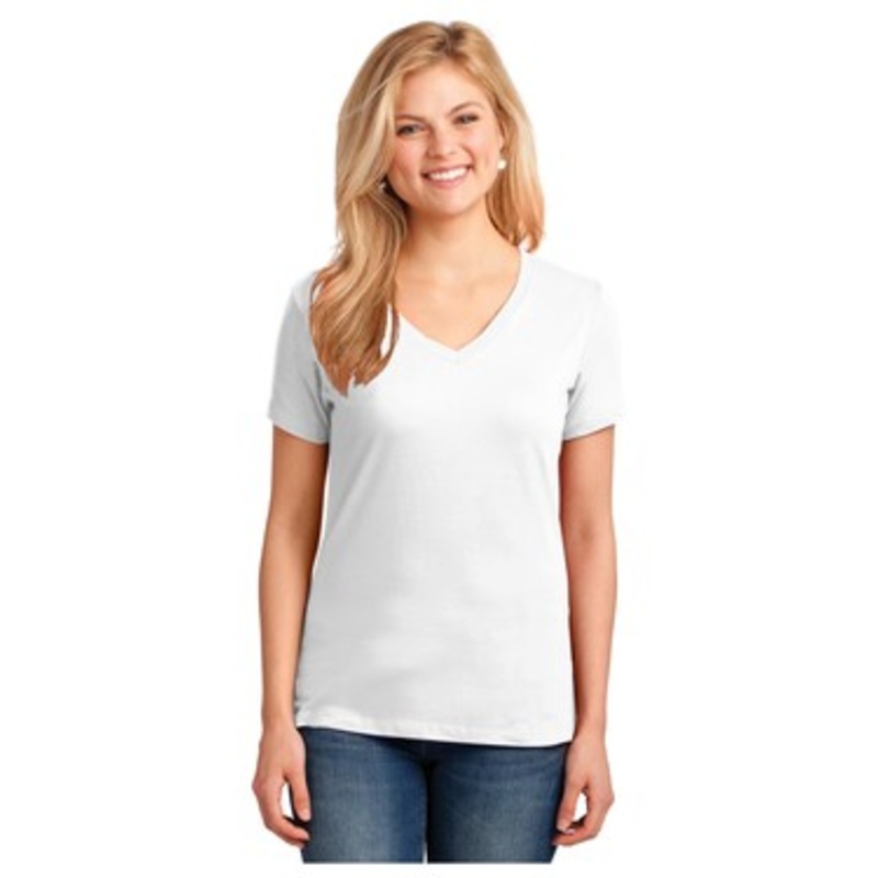 Port & Company LPC54V Women's 5.4-oz 100% Cotton V-Neck T-Shirt