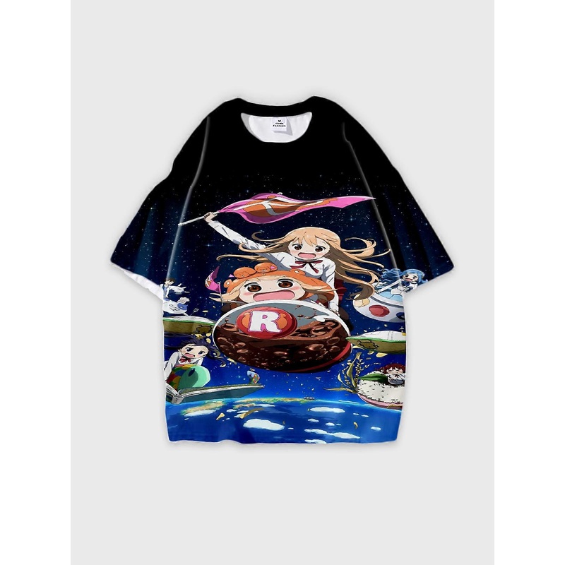 T-Shirt Round Neck, Loose Short Sleeve Himouto! Umaru-chan Graphic Tee, Unisex Summer Casual Top W1144
