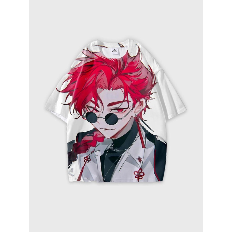 T-Shirt Round Neck, Loose Short Sleeve Link Click Graphic Tee, Unisex Summer Casual Top W641