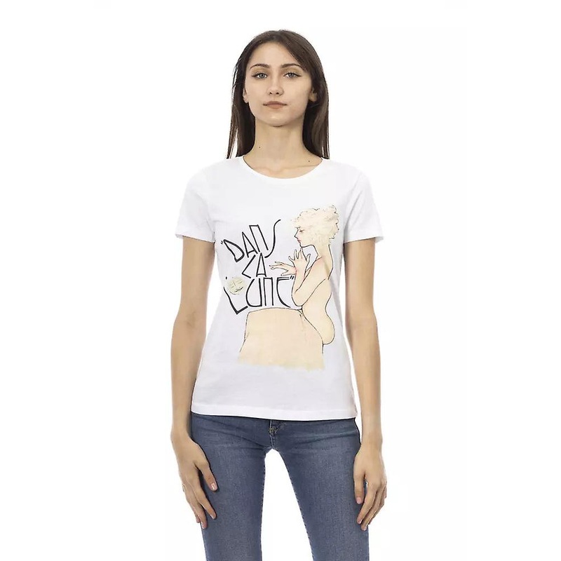 Trussardi Action Women's White Cotton Branded Graphic T-shirt