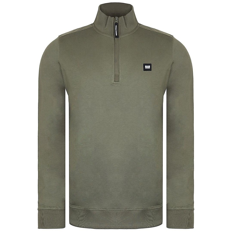 Weekend Offender Long Sleeve Zip Up Dark Khaki Mens Sweaters WOSSW536 BRAGG DARK KHAKI