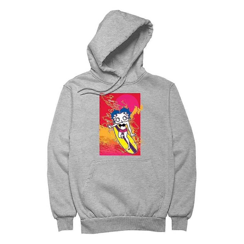 Betty Boop Surfing Sunset Wave Art Women's Hooded Sweatshirt