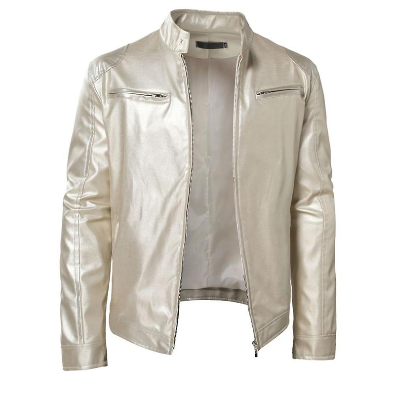 Cloudstyle Men's Casual Bright Stand Collar Jacket