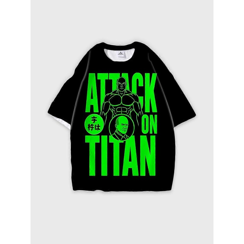 T-shirt round neck Character Pattern loose short sleeve P2084