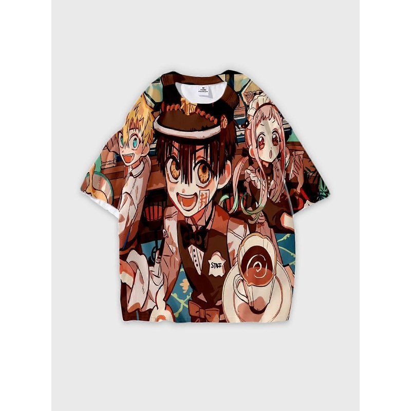 T-Shirt Round Neck, Loose Short Sleeve Toilet-bound Hanako-kun Graphic Tee, Unisex Summer Casual Top W1434