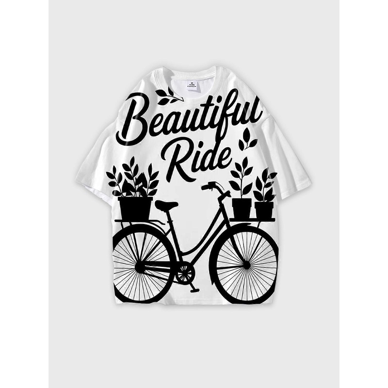 T-Shirt Short Sleeve Round Neck, Summer Casual Loose Graphic Tee, Unisex Pattern V3396