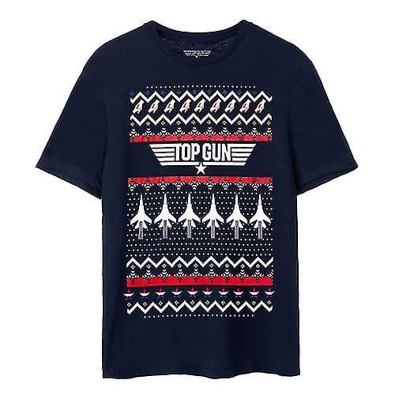 Top Gun Mens Fair Isle Christmas T-Shirt