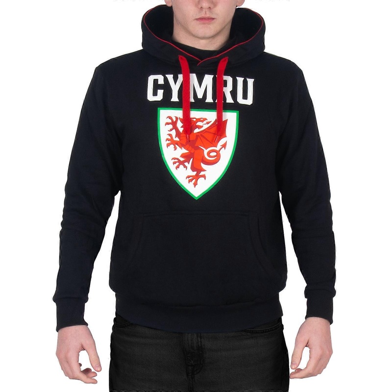 Wales Cymru Mens Hoody Fleece Graphic FAW OFFICIAL Football Gift