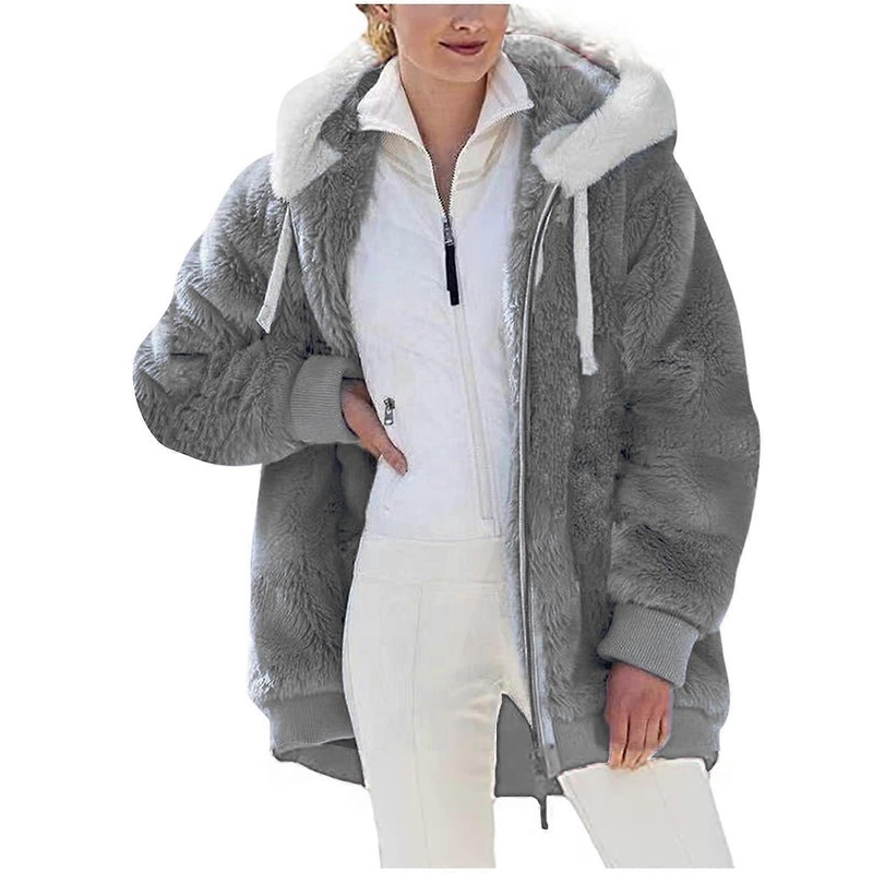 Women's Winter Corduroy Jacket, Plain Teddy Fleece, Warm Down 5XL