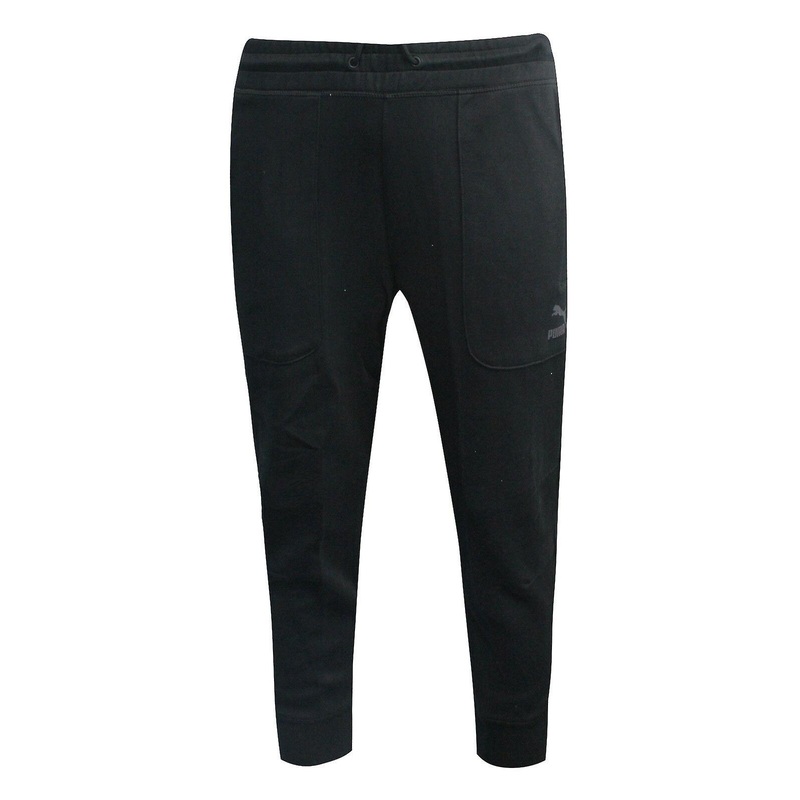 Puma Evo Sweat 3/4 Pants Mens Regular Black Jogging Track Bottoms 570581 01 P1