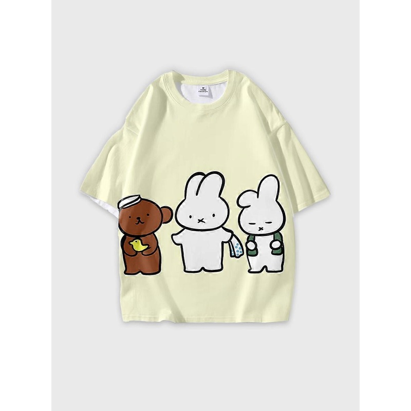 T-shirt round neck Cartoon Pattern loose short sleeve JW3447