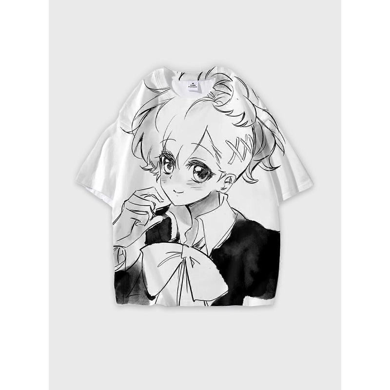 T-Shirt Round Neck, Loose Short Sleeve PERSONA Graphic Tee, Unisex Summer Casual Top V342