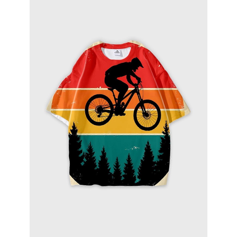 T-Shirt Short Sleeve Round Neck, Summer Casual Loose Graphic Tee, Unisex Pattern U2105