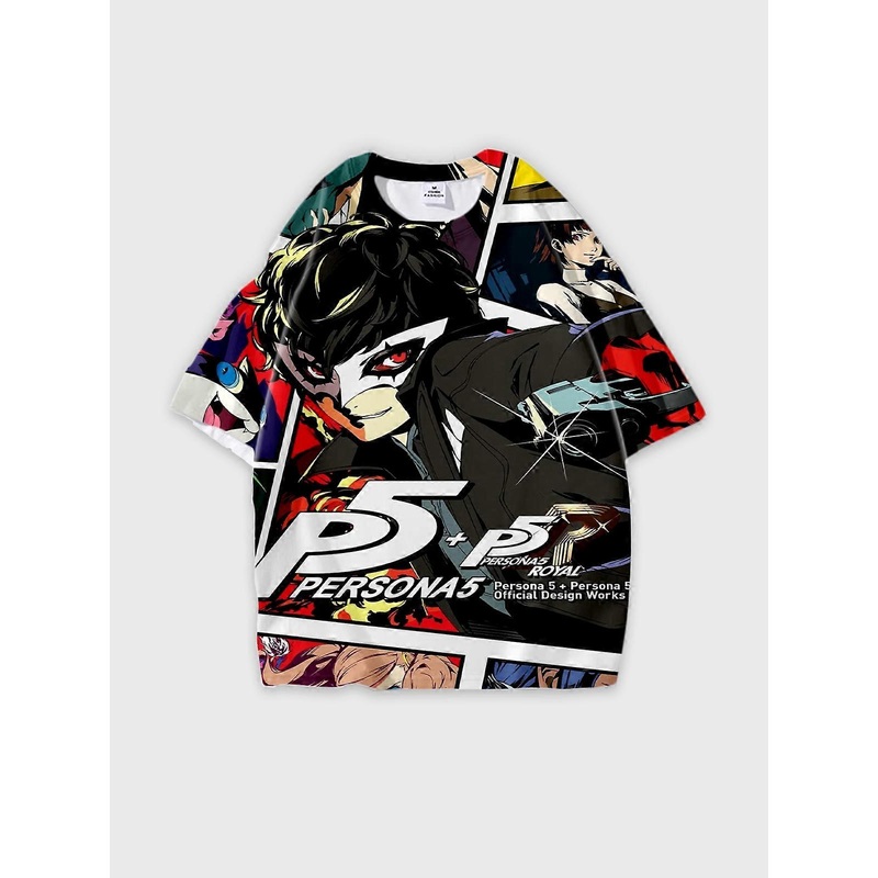 T-Shirt Short Sleeve Round Neck, Summer Casual Loose Graphic Tee, Unisex PERSONA V3935