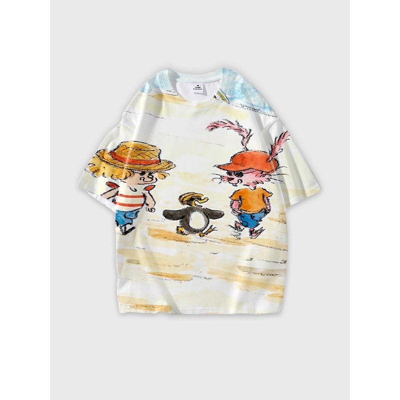 T-Shirt Short Sleeve Round Neck, Summer Casual Loose Graphic Tee, Unisex The Pico Bogue. Alexis Dormal W2283