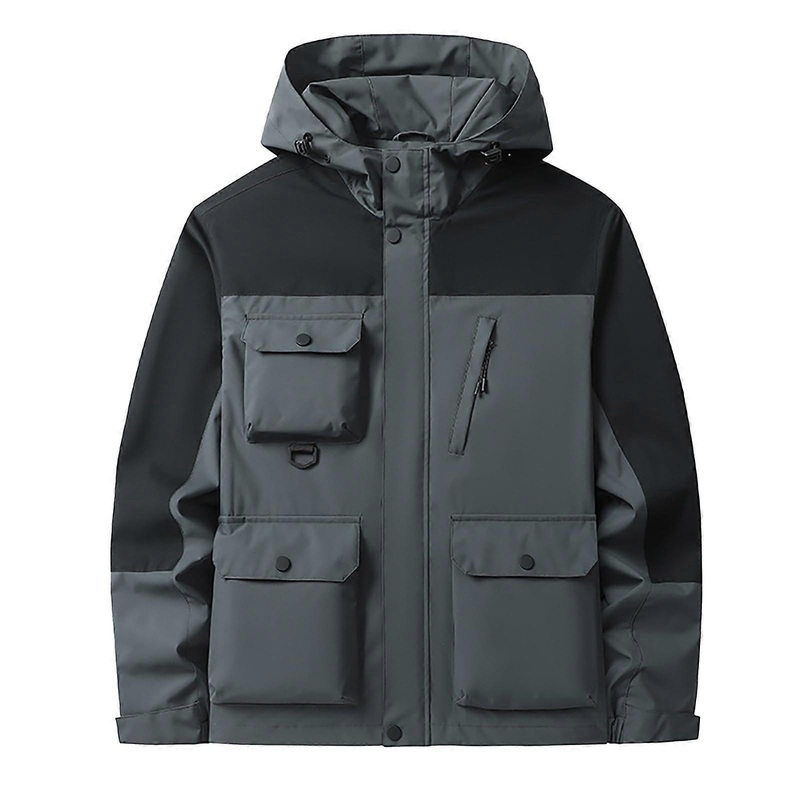 Windbreaker Men's Lightweight Bicycle Softshell Jacket with Hood Black XXL
