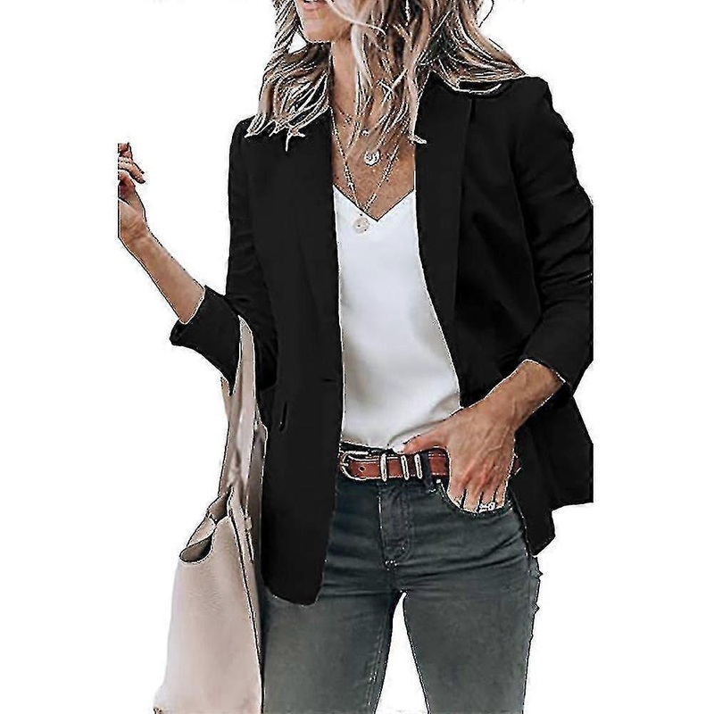 Women Casual Suit Jacket Blazer Lapel Coat Business Slim Fit Outerwear