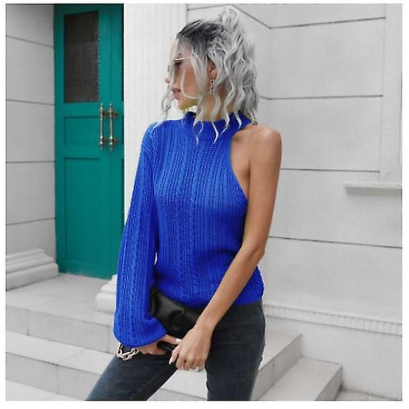 Women's Clothing 2022 Autumn And Winter Sexy Off-the-shoulder Long-sleeved Women's High Quality Casual Loose Sweater Women's Lantern Sleeves Knitted S